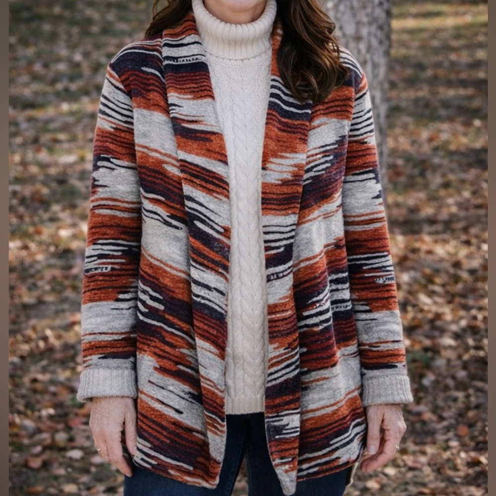 Lucky Brand Women's Cardigan - Gray, Red, Black